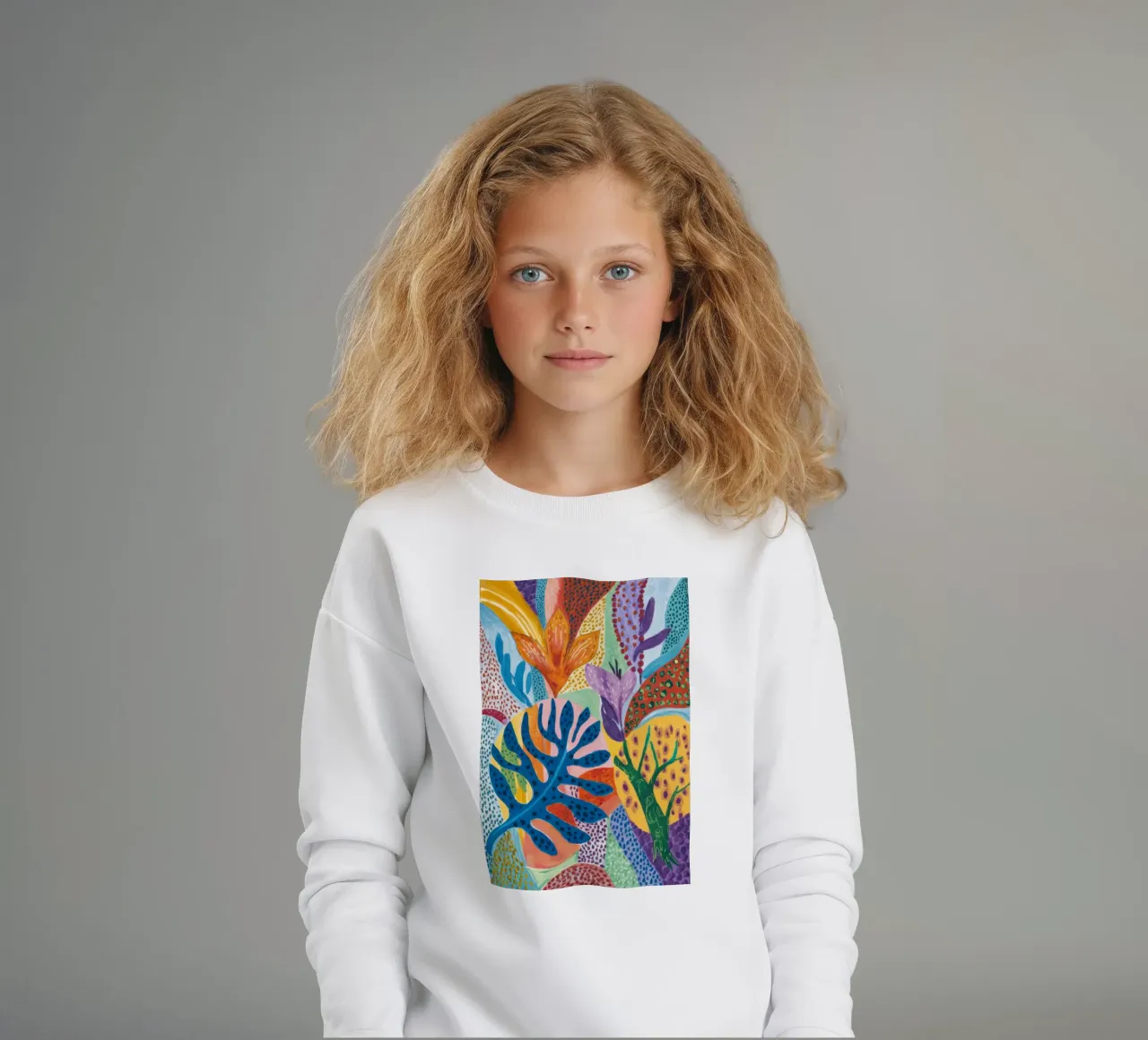 Fragment Leaf Collage kids sweatshirt by Vivid Reverie