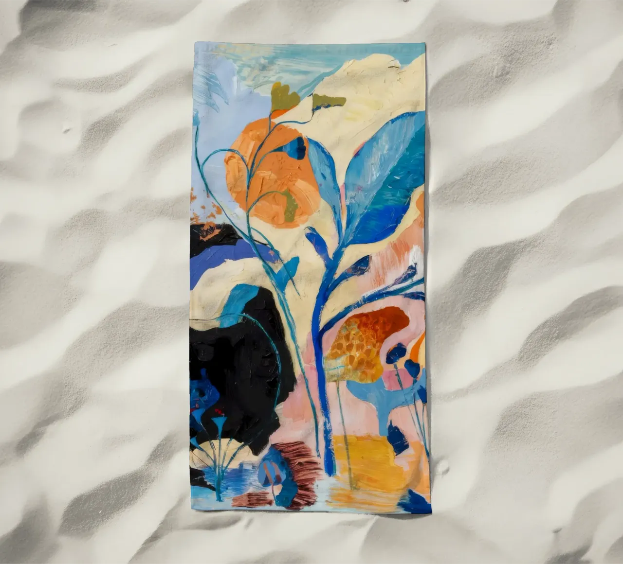 Nocturne Bloom Echo Strandtuch von Vivid Reverie