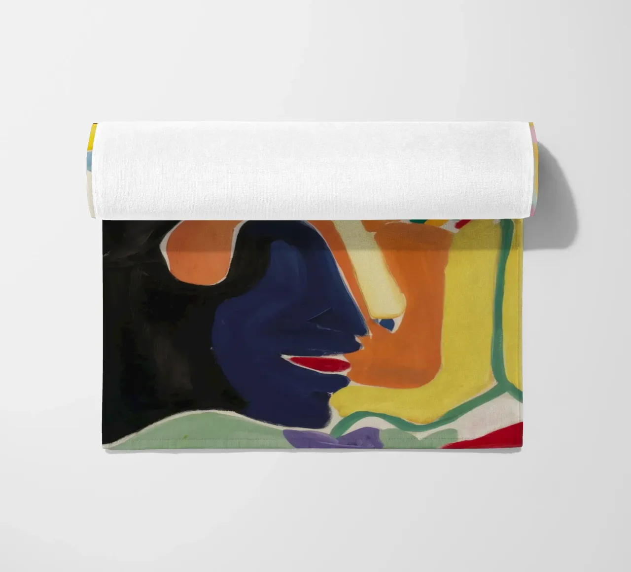 Cubist Chroma Visage beach towel by Vivid Reverie