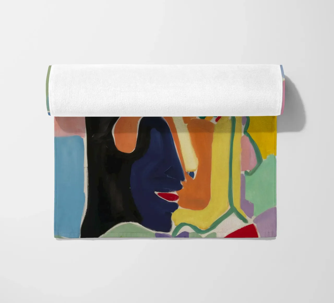 Cubist Chroma Visage beach towel by Vivid Reverie