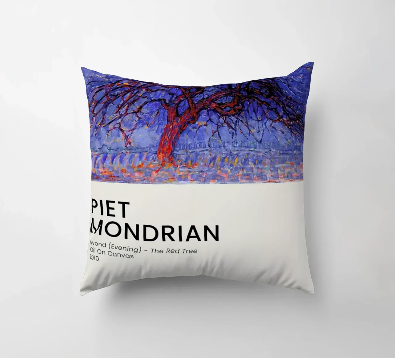 Mondrian - Avond - The Red Tree cuscino da Vintage by JUNIQE