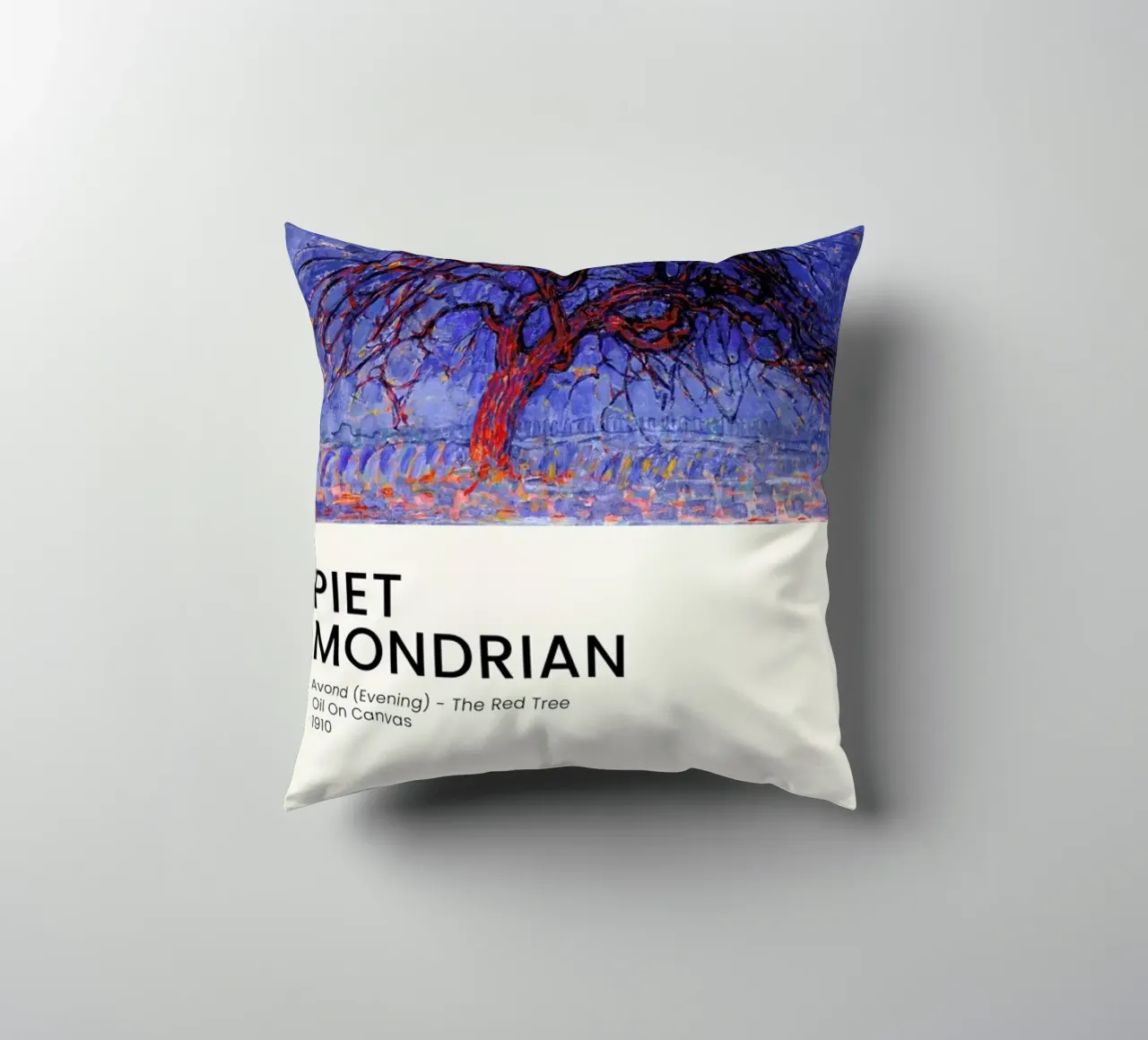 Mondrian - Avond - The Red Tree cuscino da Vintage by JUNIQE
