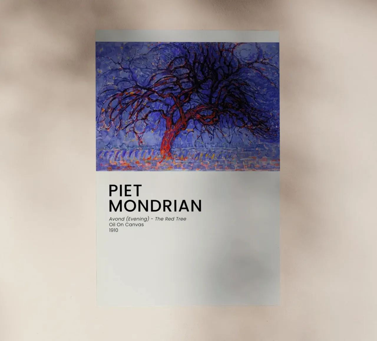 Mondrian - Avond - The Red Tree pellicola backlit da Vintage by JUNIQE