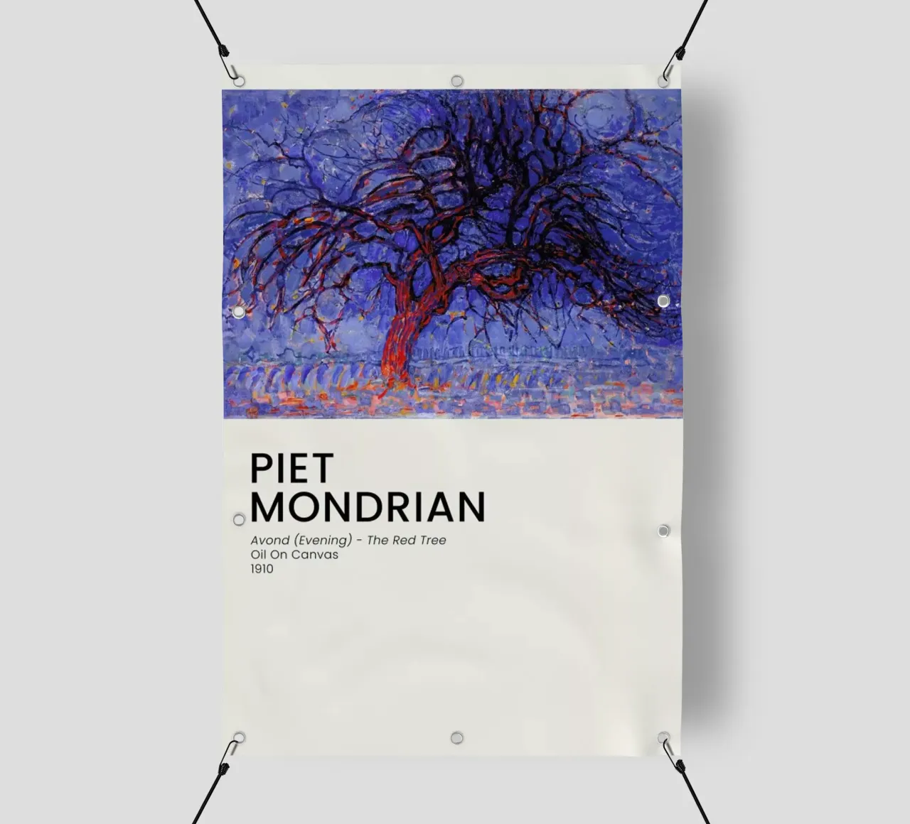 Mondrian - Avond - The Red Tree telo in pvc da Vintage by JUNIQE