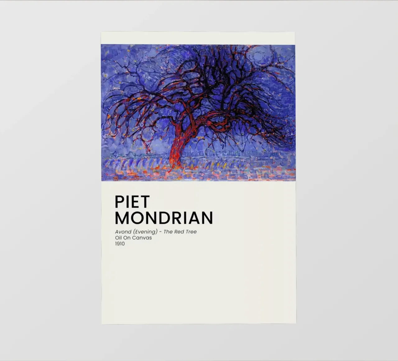Mondrian - Avond - The Red Tree telo in pvc da Vintage by JUNIQE