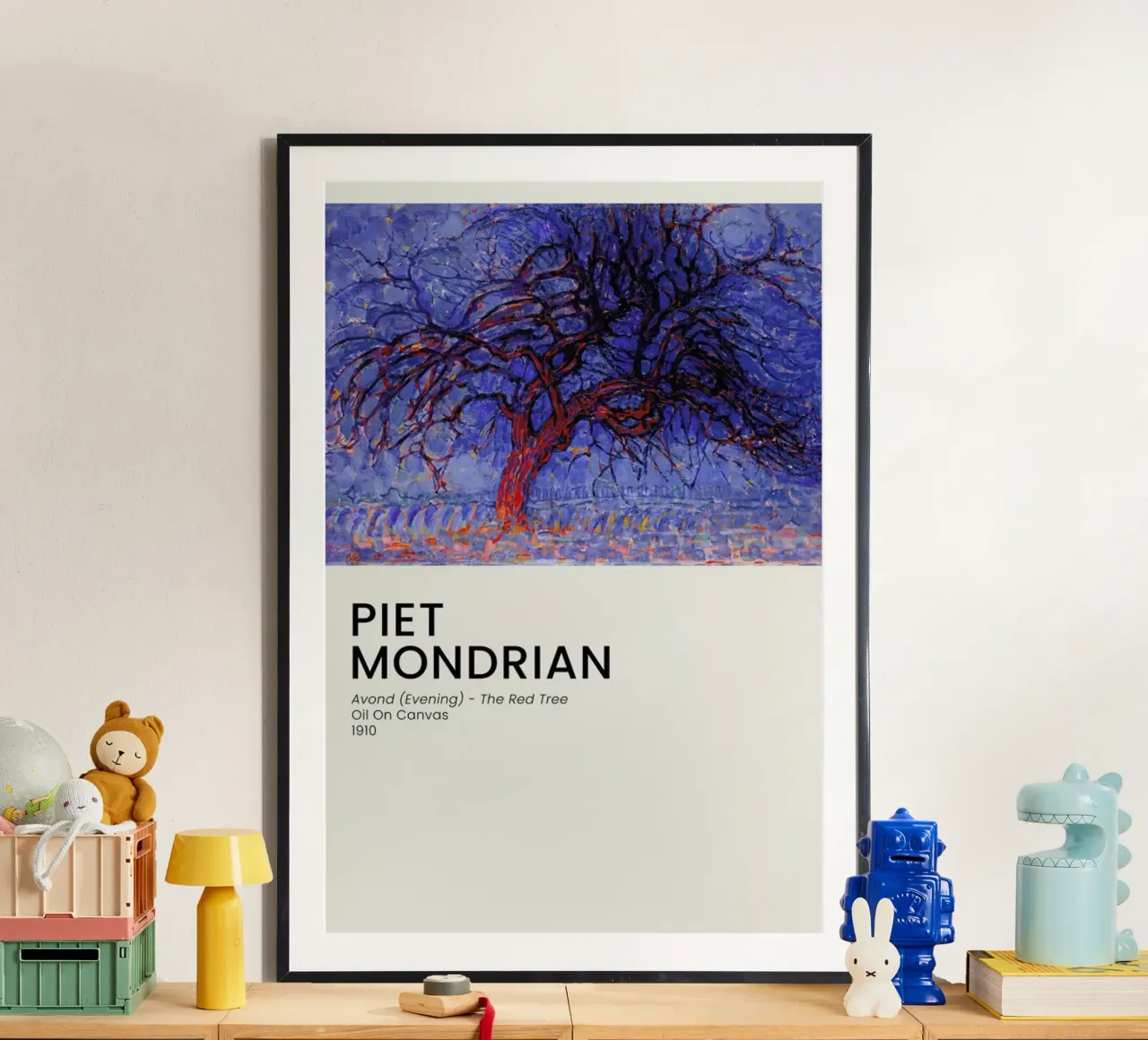 Mondrian - Avond - The Red Tree carta hahnemühle da Vintage by JUNIQE