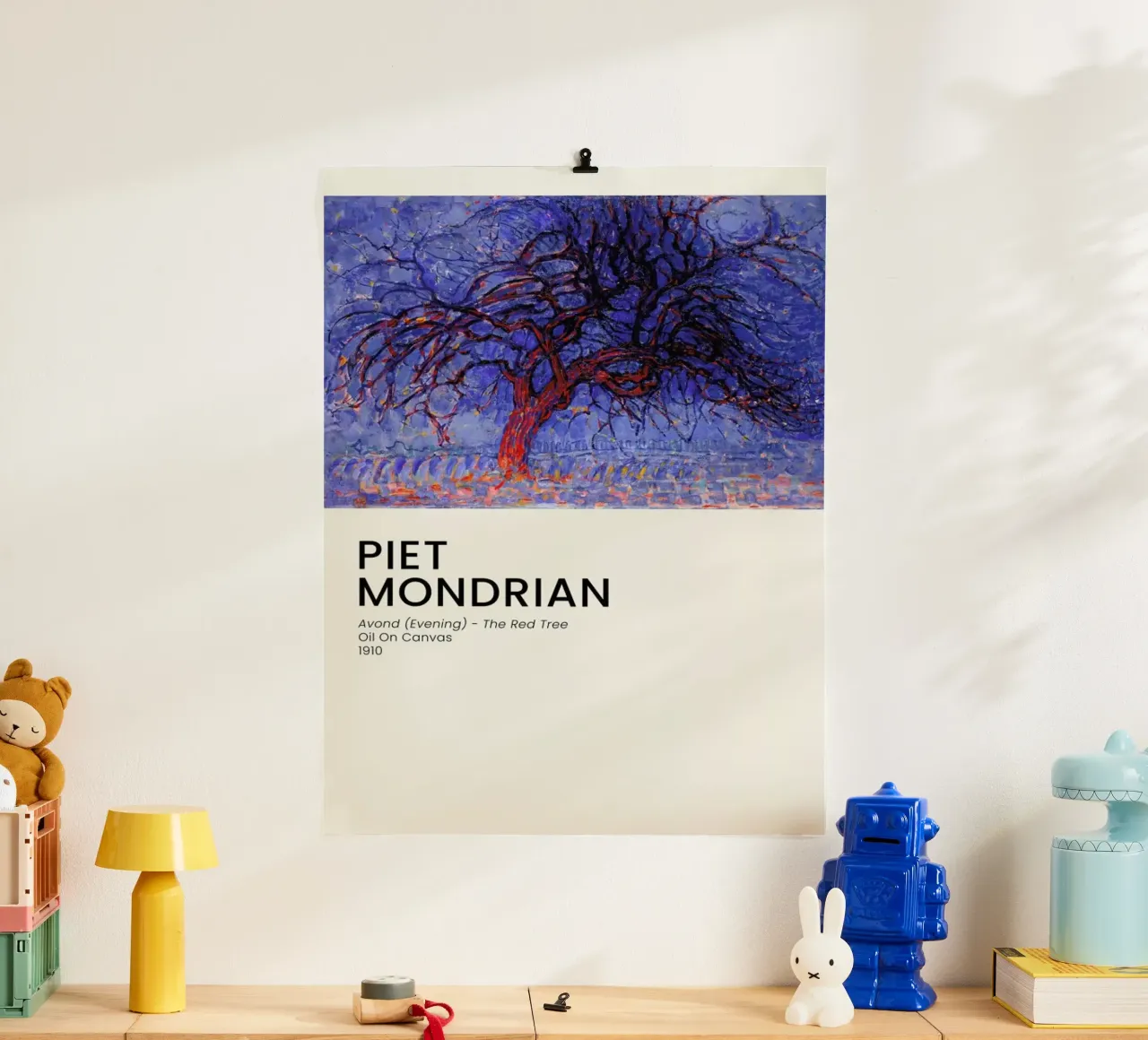 Mondrian - Avond - The Red Tree carta hahnemühle da Vintage by JUNIQE