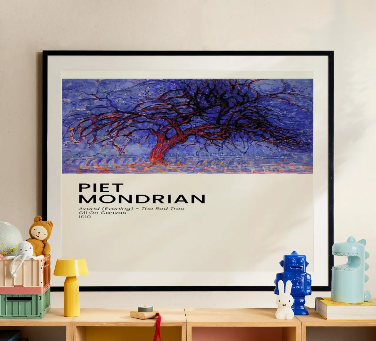 Mondrian - Avond - The Red Tree carta hahnemühle da Vintage by JUNIQE