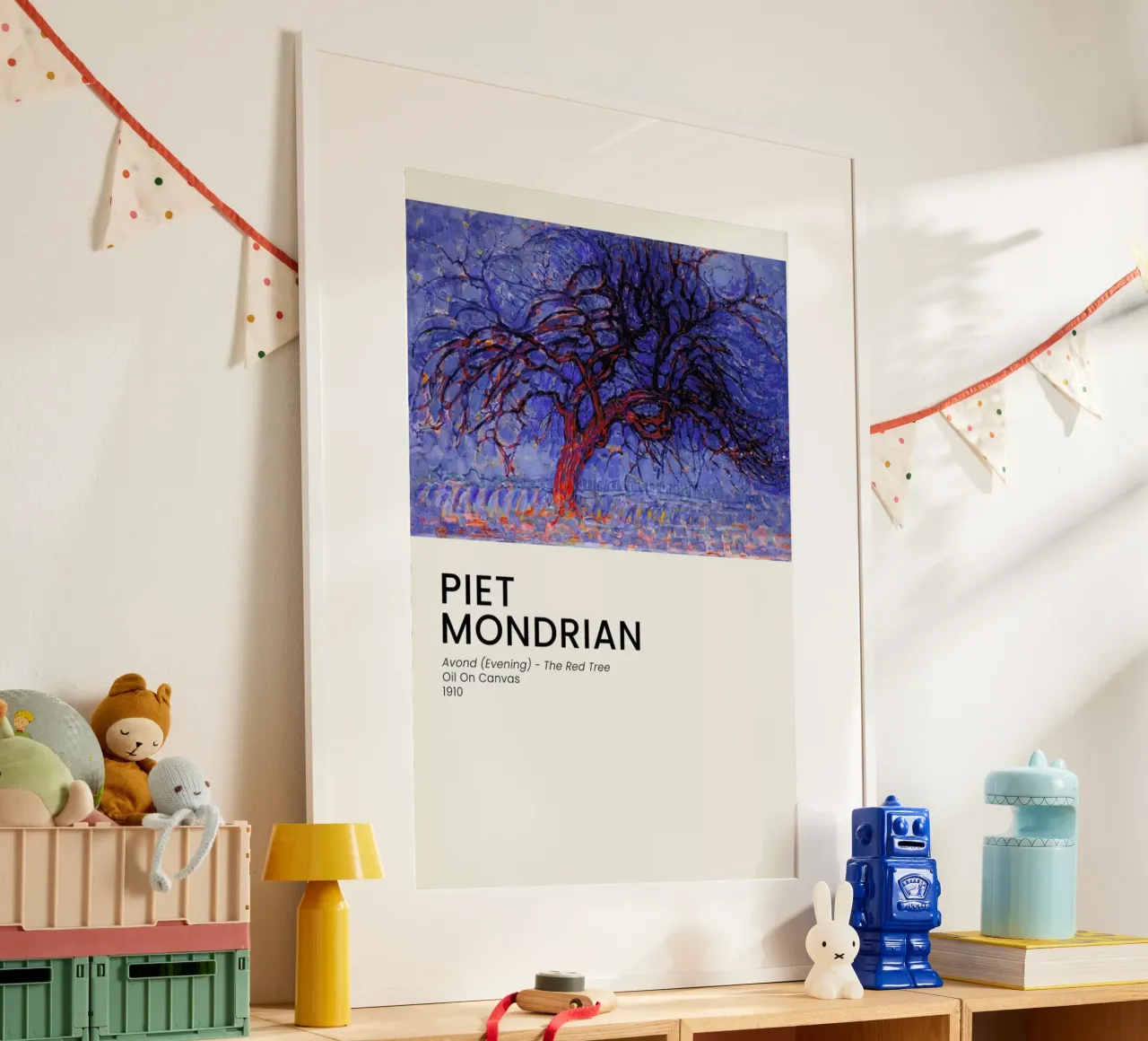Mondrian - Avond - The Red Tree carta hahnemühle da Vintage by JUNIQE
