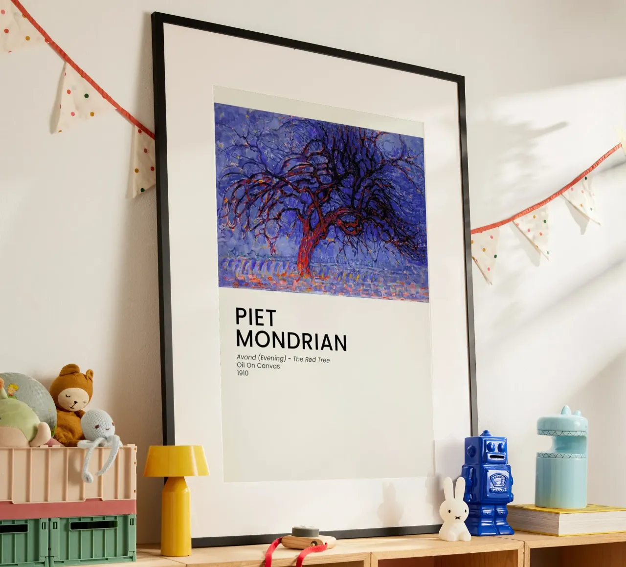 Mondrian - Avond - The Red Tree carta hahnemühle da Vintage by JUNIQE