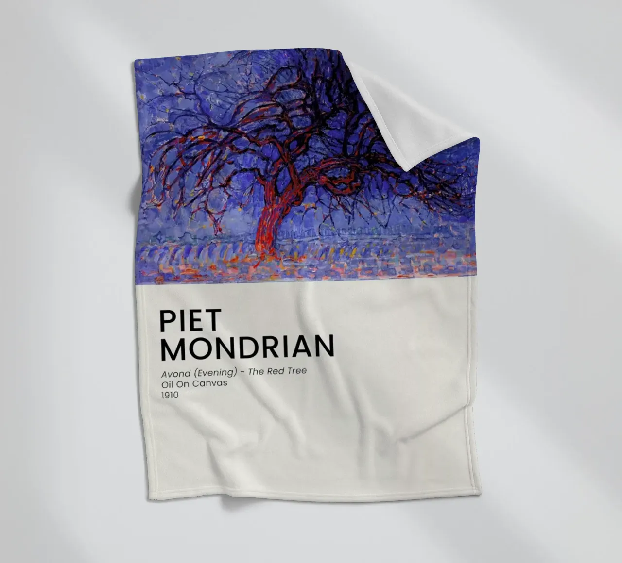 Mondrian - Avond - The Red Tree coperta in pile da Vintage by JUNIQE