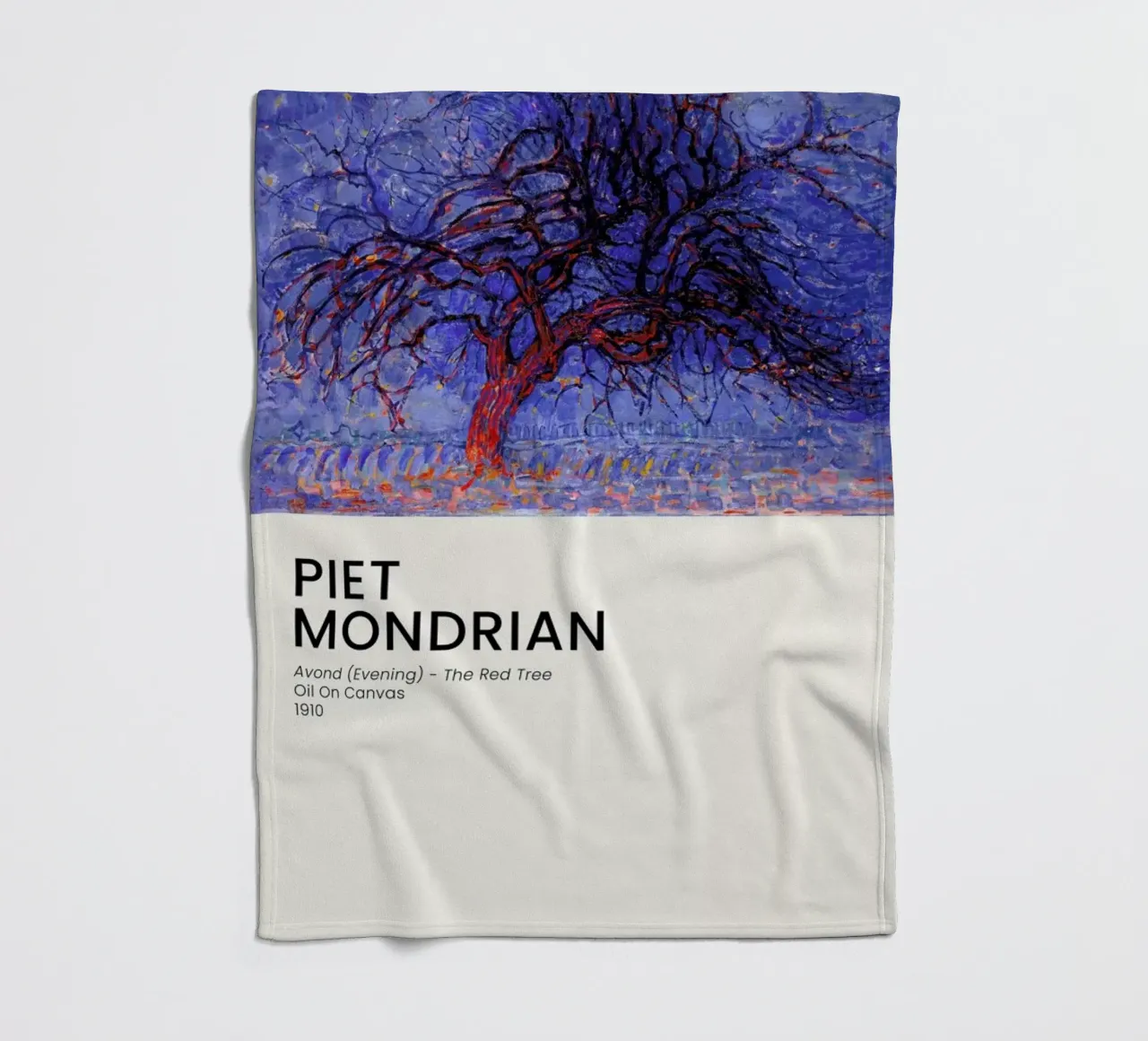 Mondrian - Avond - The Red Tree coperta in pile da Vintage by JUNIQE