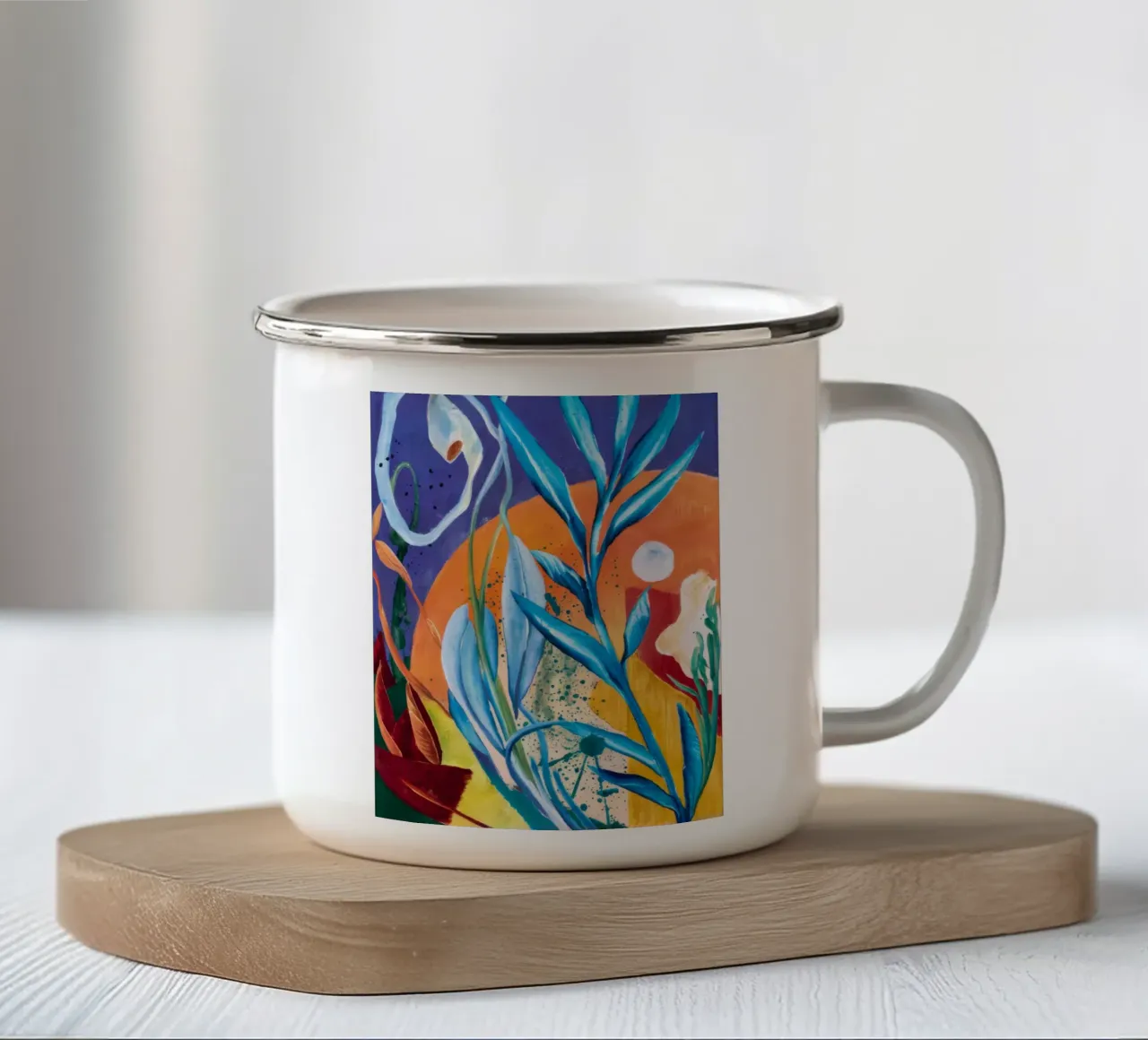Vitaliteit Wijnrank Werveling emaille mok van Vivid Reverie