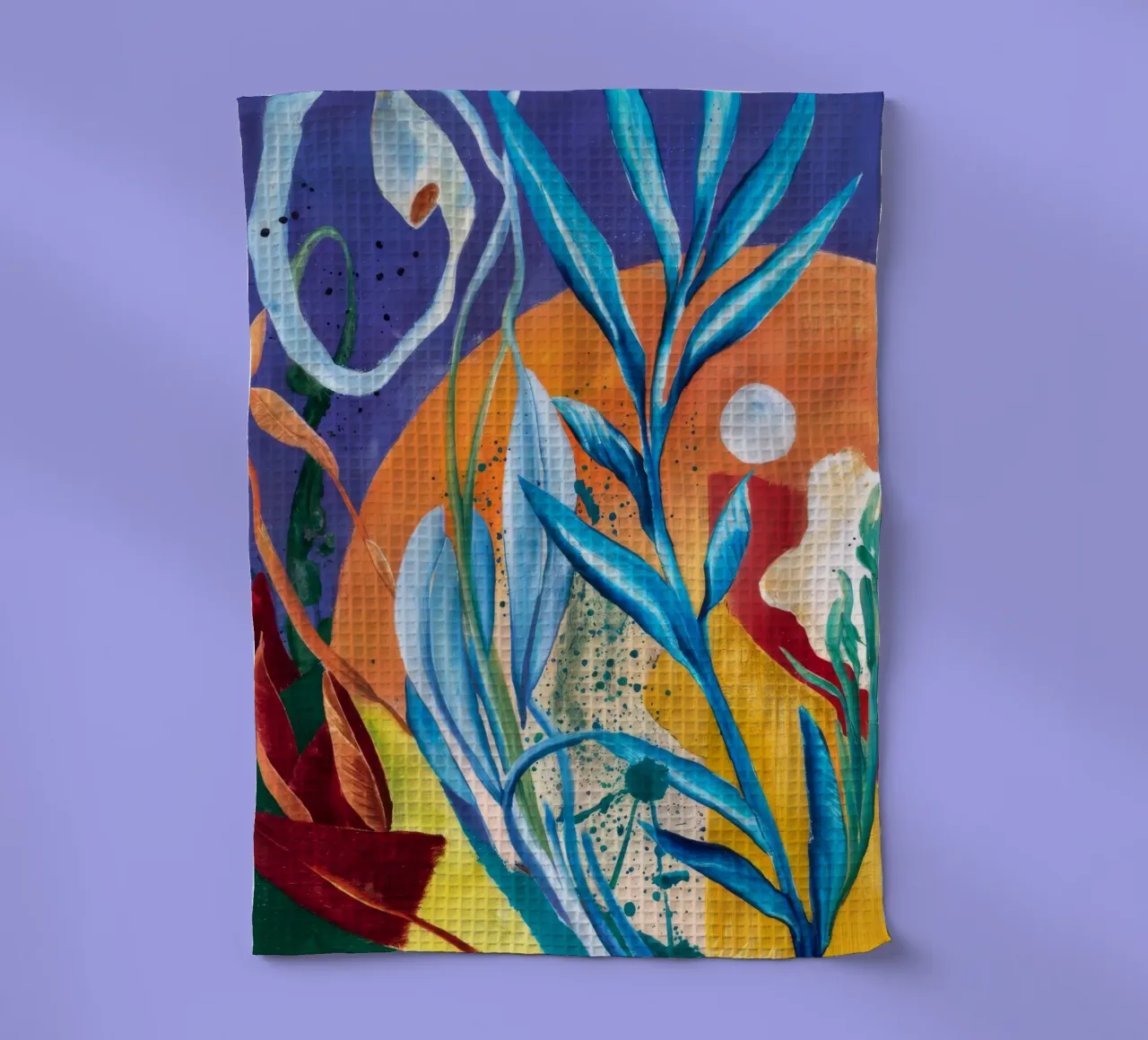 Vitality Vine Swirl tea towel by Vivid Reverie