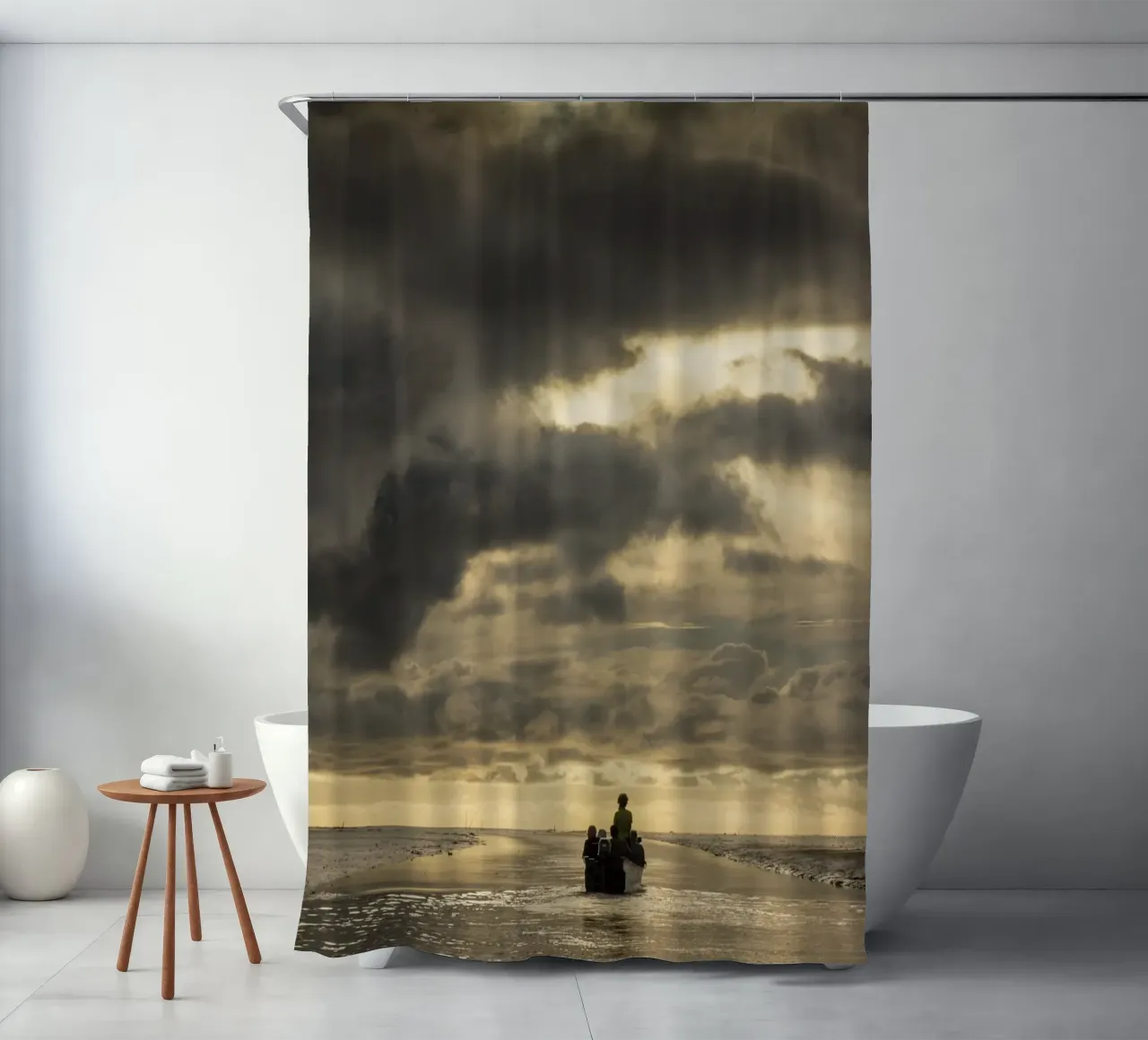 Sunset in grey and gold tenda da doccia da photolovers