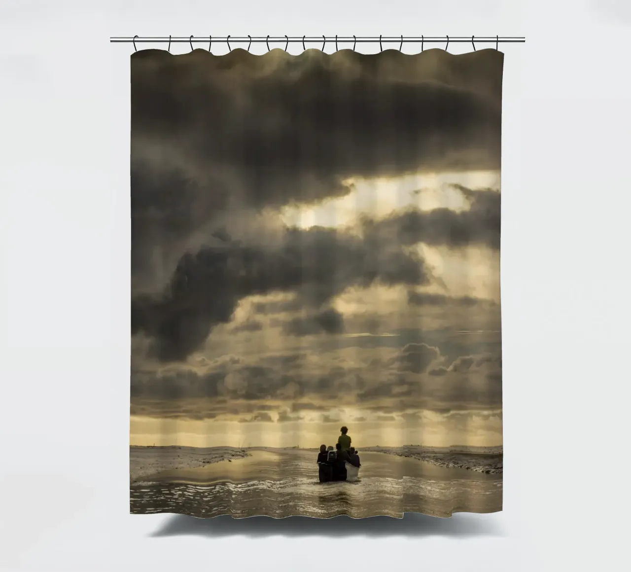 Sunset in grey and gold tenda da doccia da photolovers