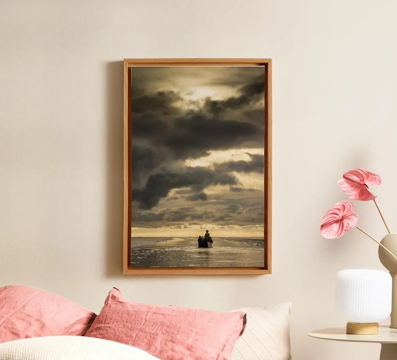 Sunset in grey and gold tela con Cornice a cassetta da photolovers
