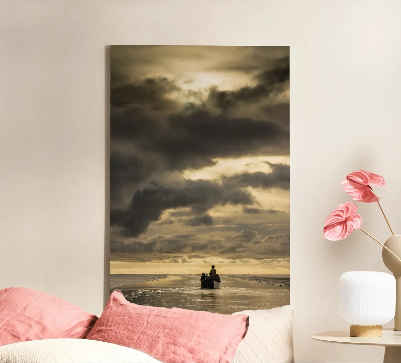 Sunset in grey and gold tela con Cornice a cassetta da photolovers