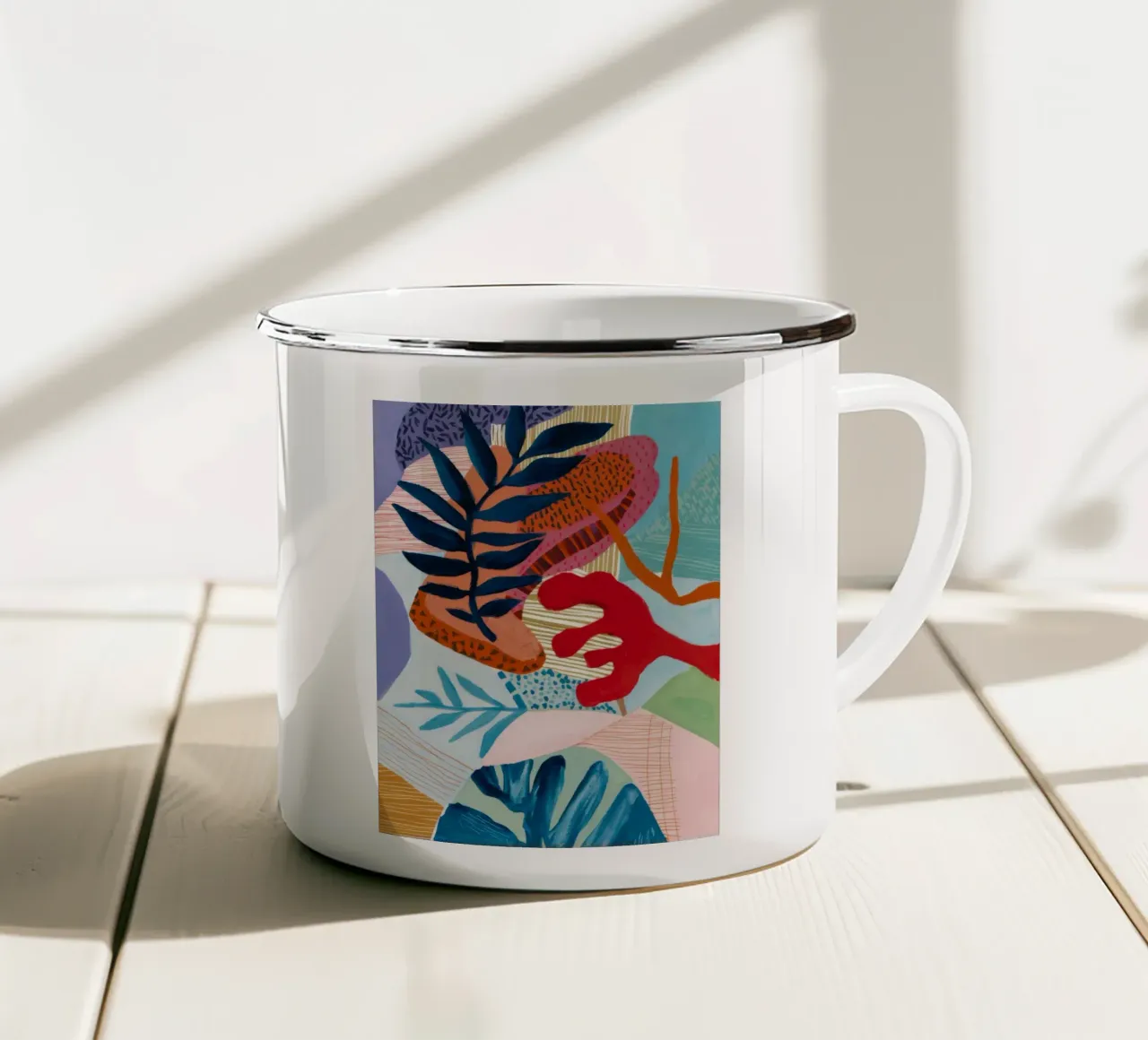 Strata Bladtextuur emaille mok van Vivid Reverie