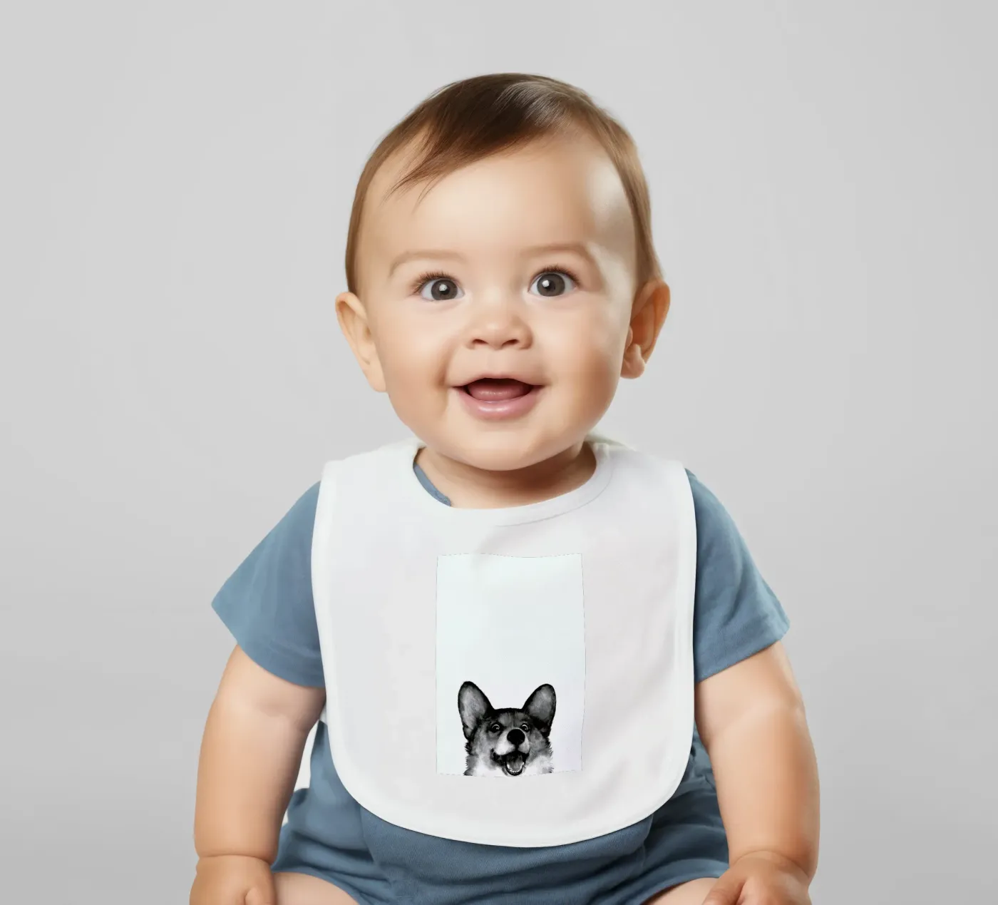 Corgi baby slabbetje van Laura Graves