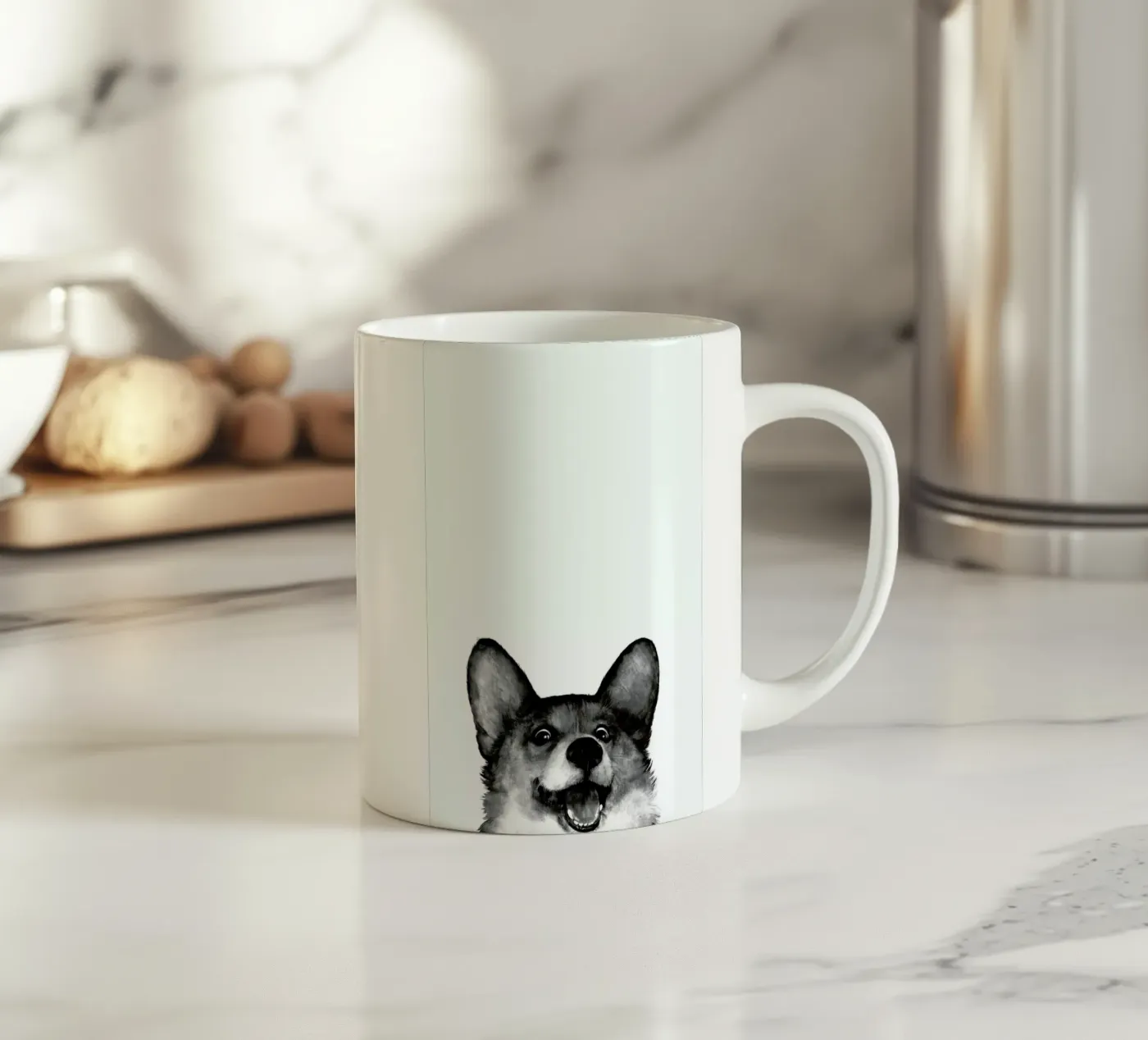 Corgi ceramic mug by Laura Graves