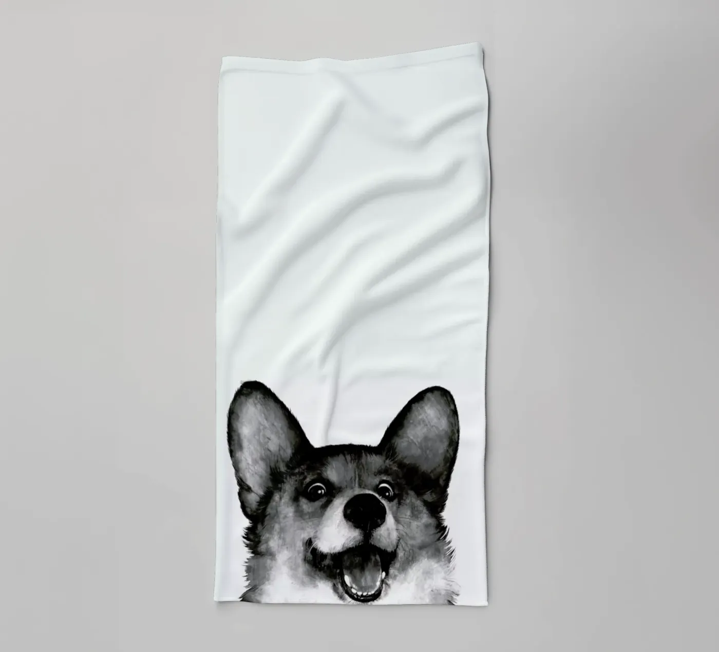 Corgi towel by Laura Graves