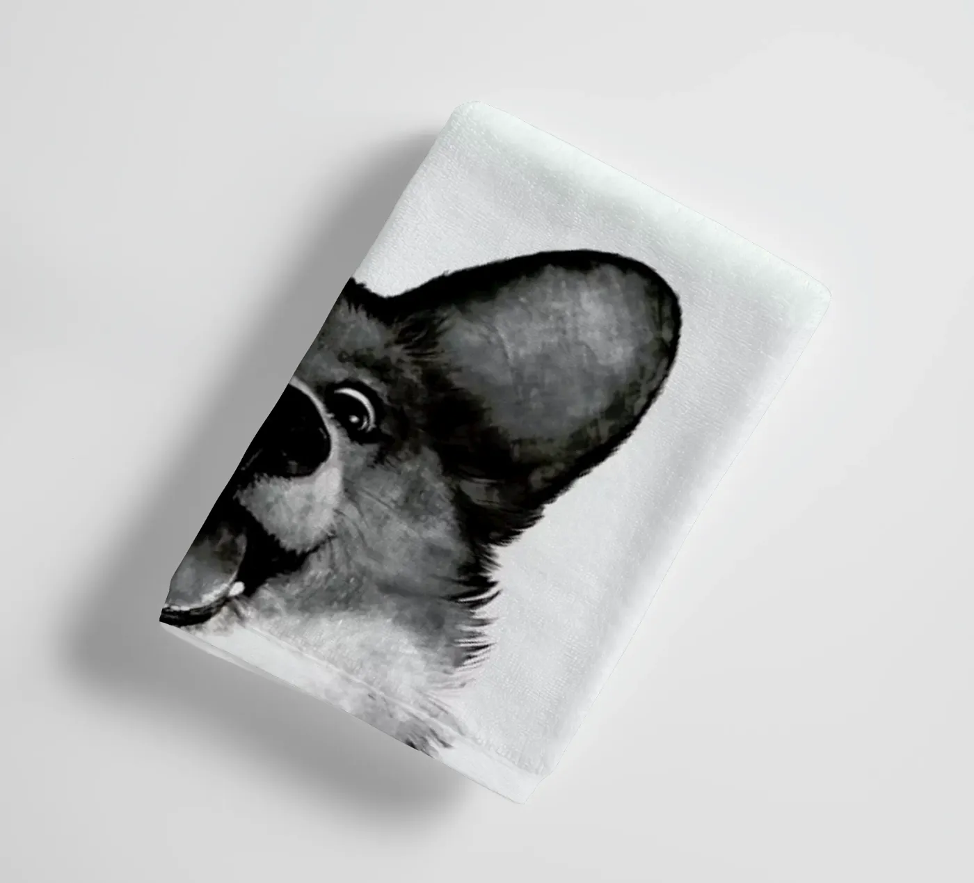 Corgi towel by Laura Graves