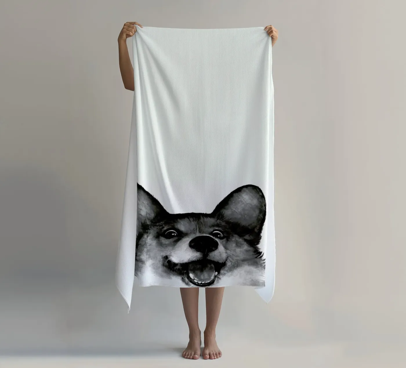 Corgi strandhanddoek van Laura Graves