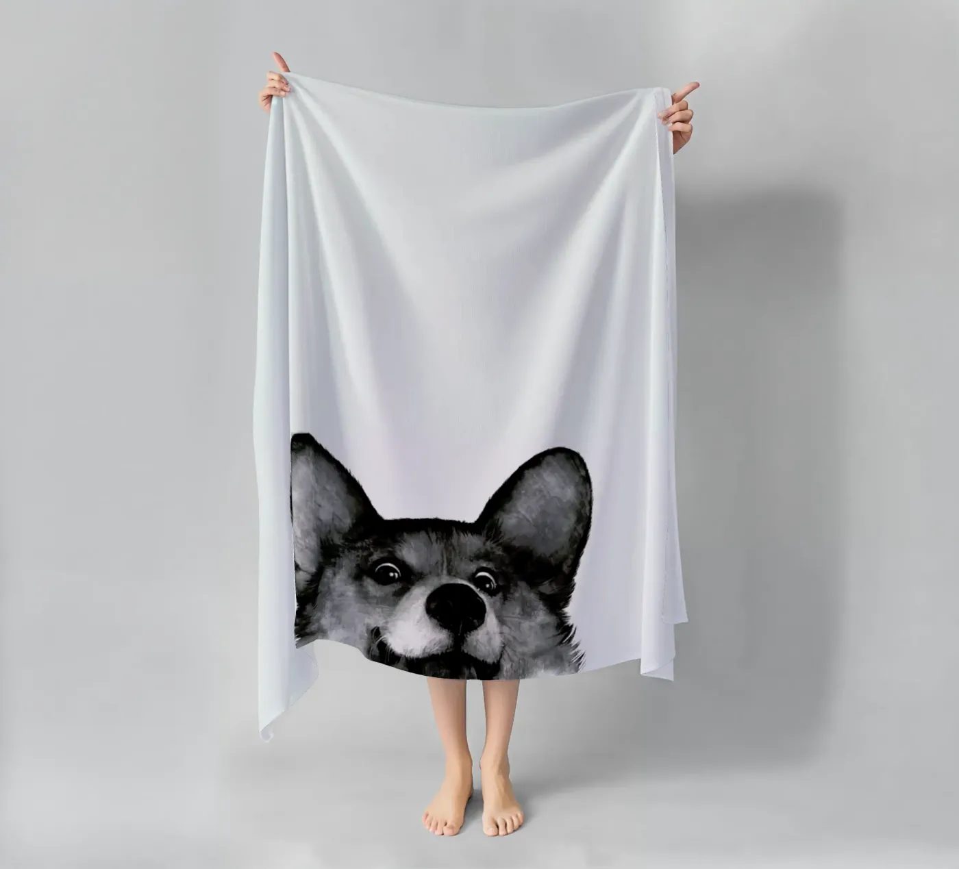 Corgi strandhanddoek van Laura Graves