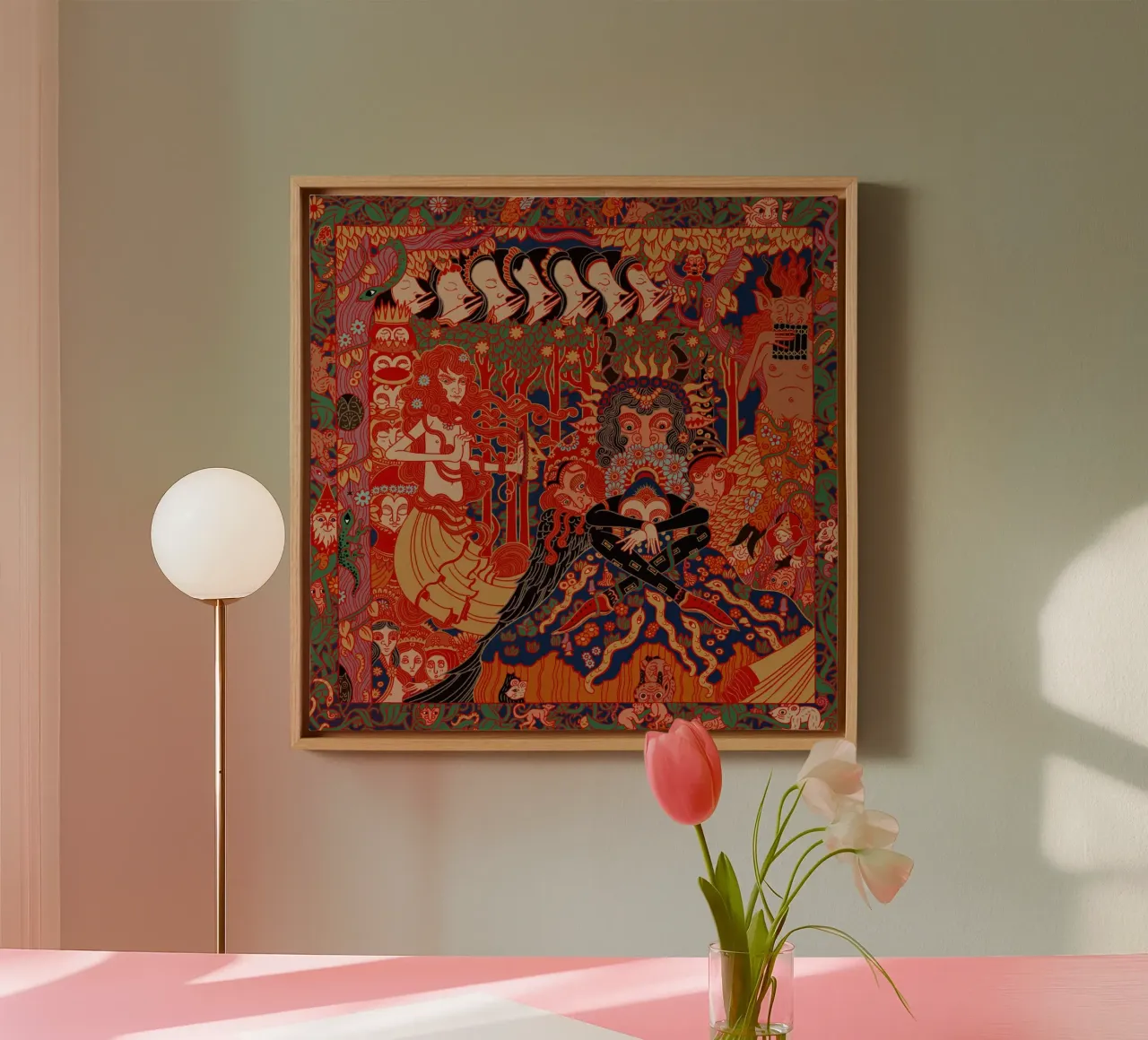 Wild heart + where the forest sings forever canvas with Floater frame by Band Merch