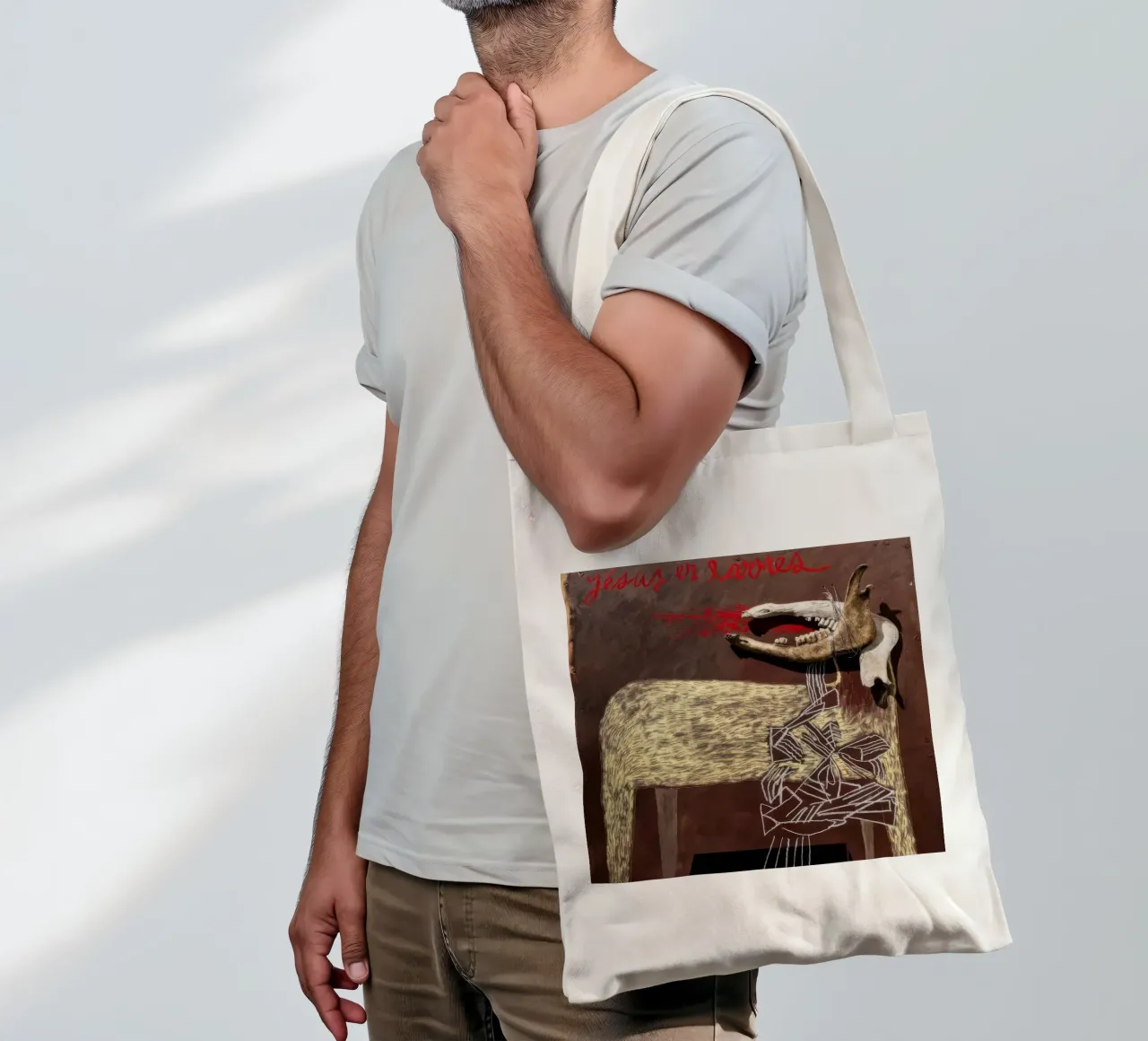 Alan Sparhawk & Trampled By Turtles Alan Sparhawk con Tramp borsa in juta da Band Merch
