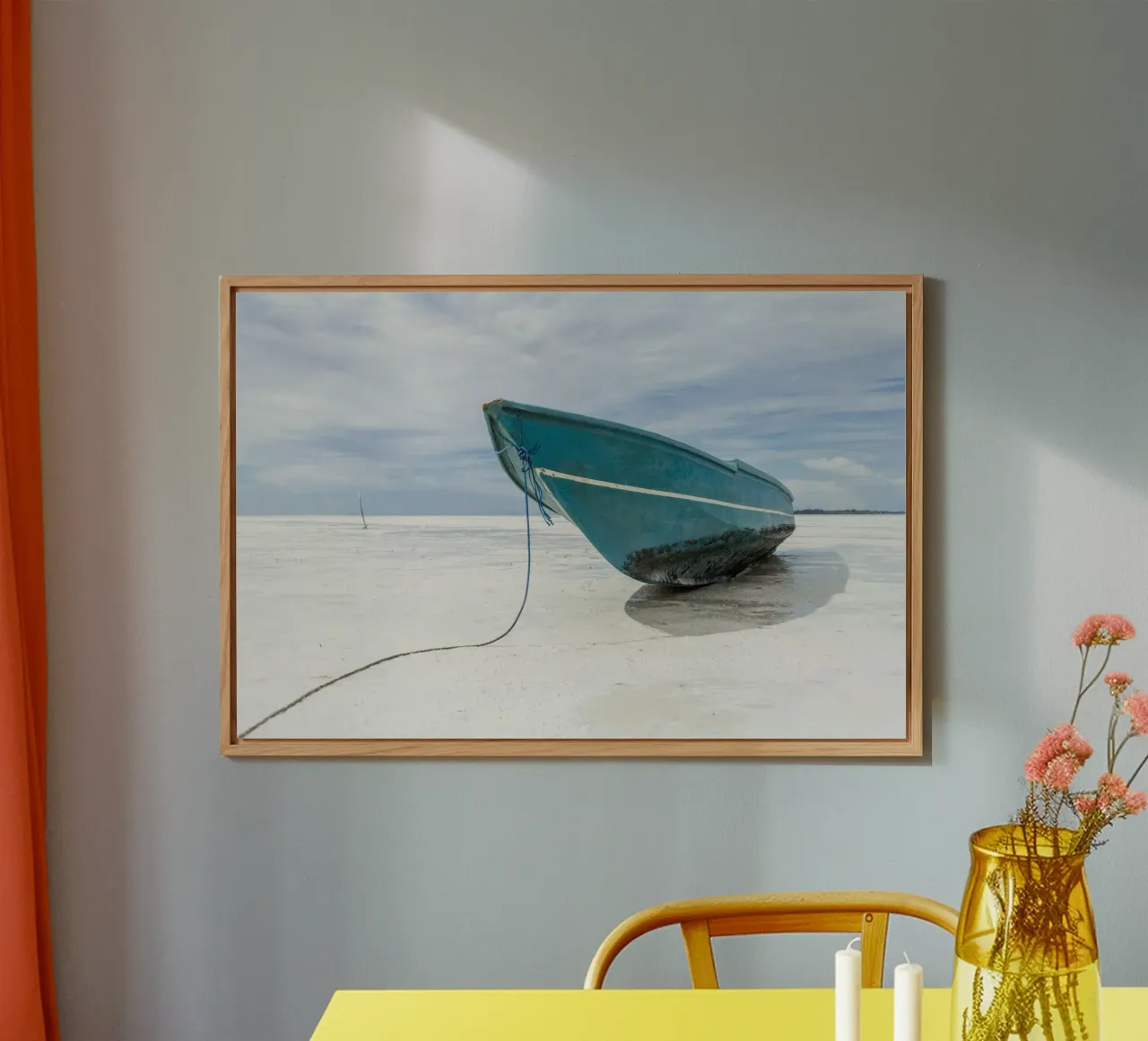 Boat on the beach in the tropics alluminio dibond da photolovers