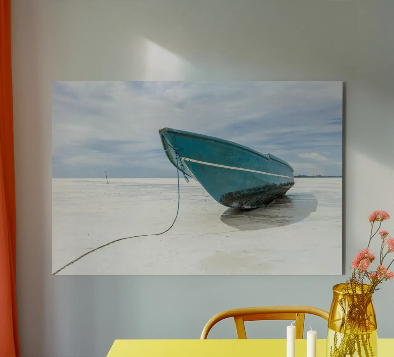 Boat on the beach in the tropics alluminio dibond da photolovers