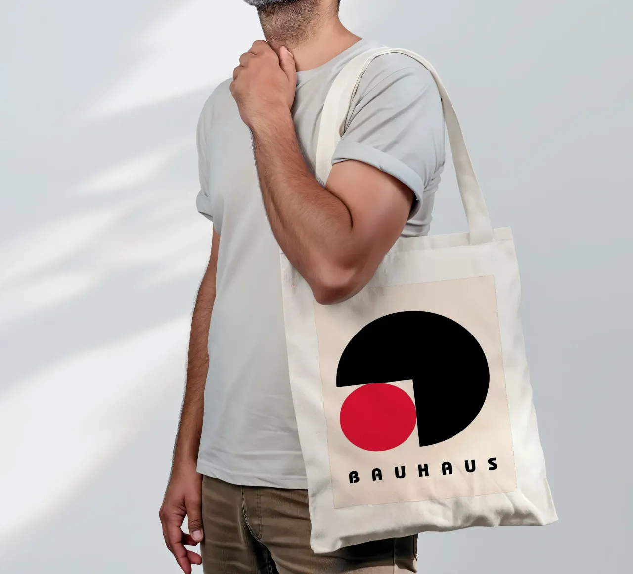 Bauhaus Circles Minimal borsa in juta da Casa Calm