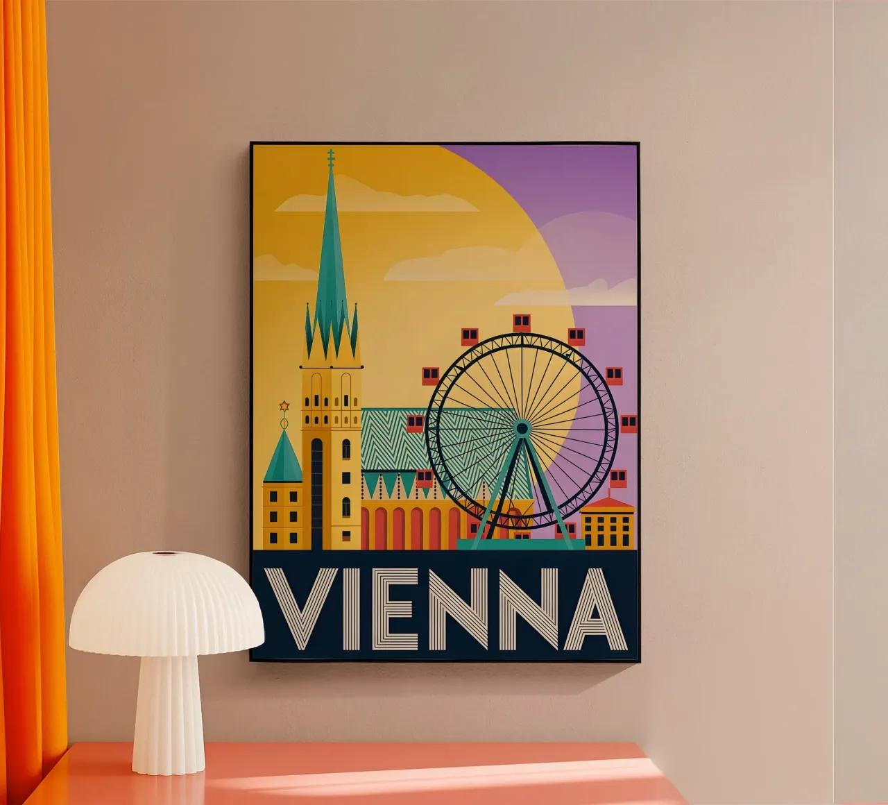 Wenen vintage reisposter acryl van Vintage Travel Art