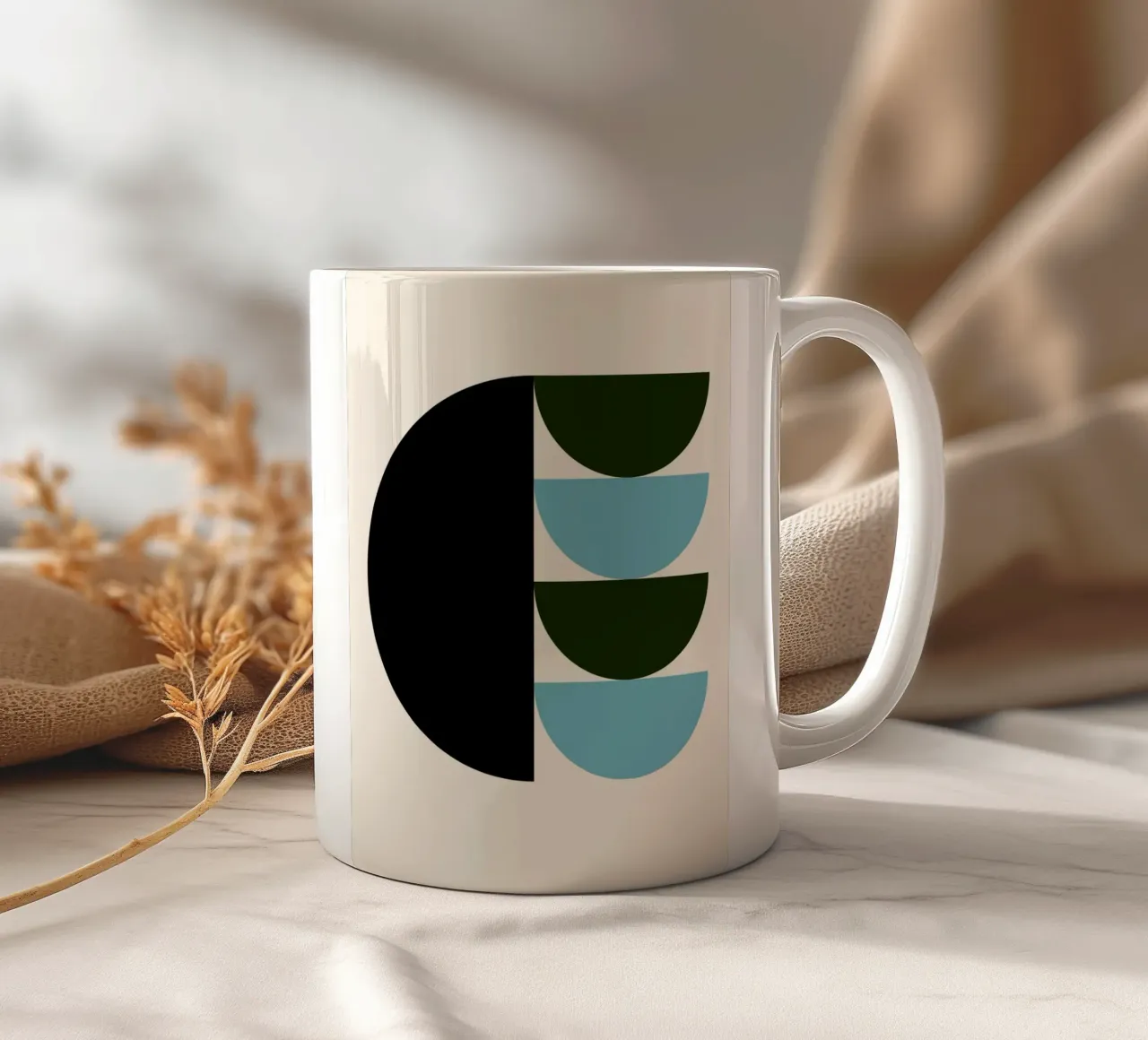 Composizione a semicerchio Bauhaus tazza in ceramica da Casa Calm