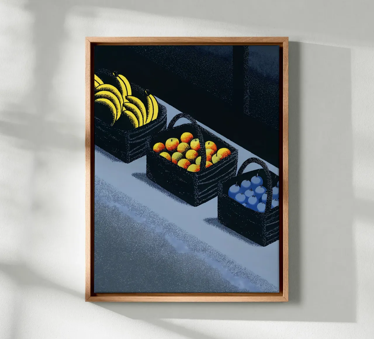 Banane Apfel Leinwand mit Schattenfugenrahmen von SOUL SHOP