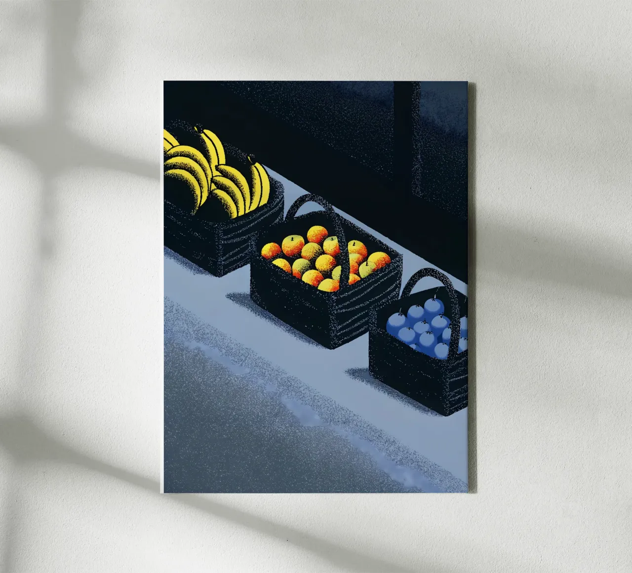 Banane Apfel Leinwand mit Schattenfugenrahmen von SOUL SHOP