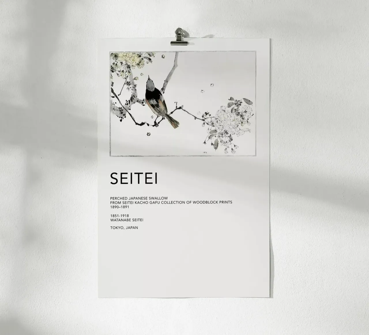 Seitei - Perched Japanese Swallow poster da Vintage by JUNIQE