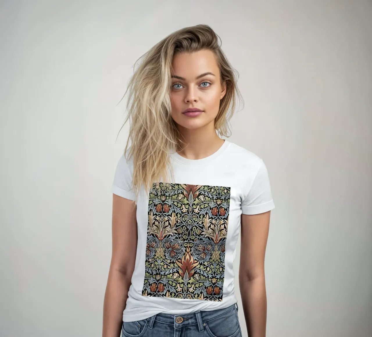 Tessuto stampato con testa di serpente di Morris t-shirt da donna da careytowne1