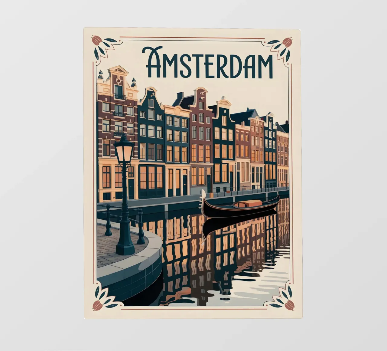 Manifesti di viaggio vintage di Amsterdam pellicola backlit da Vintage Travel Art