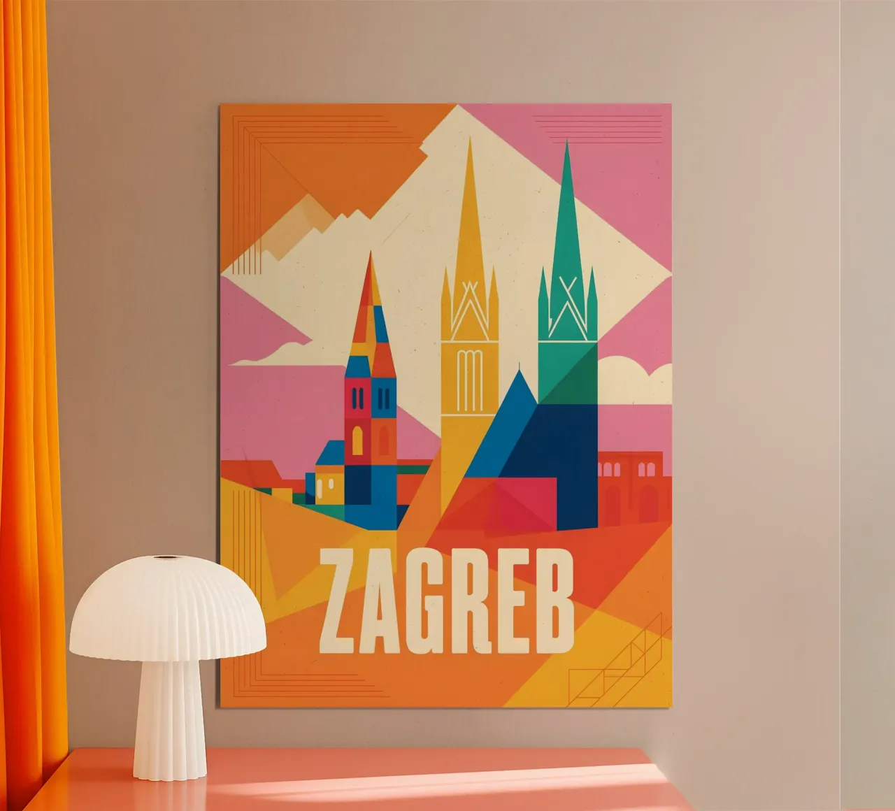 Zagreb vintage travel poster Poster von Vintage Travel Art