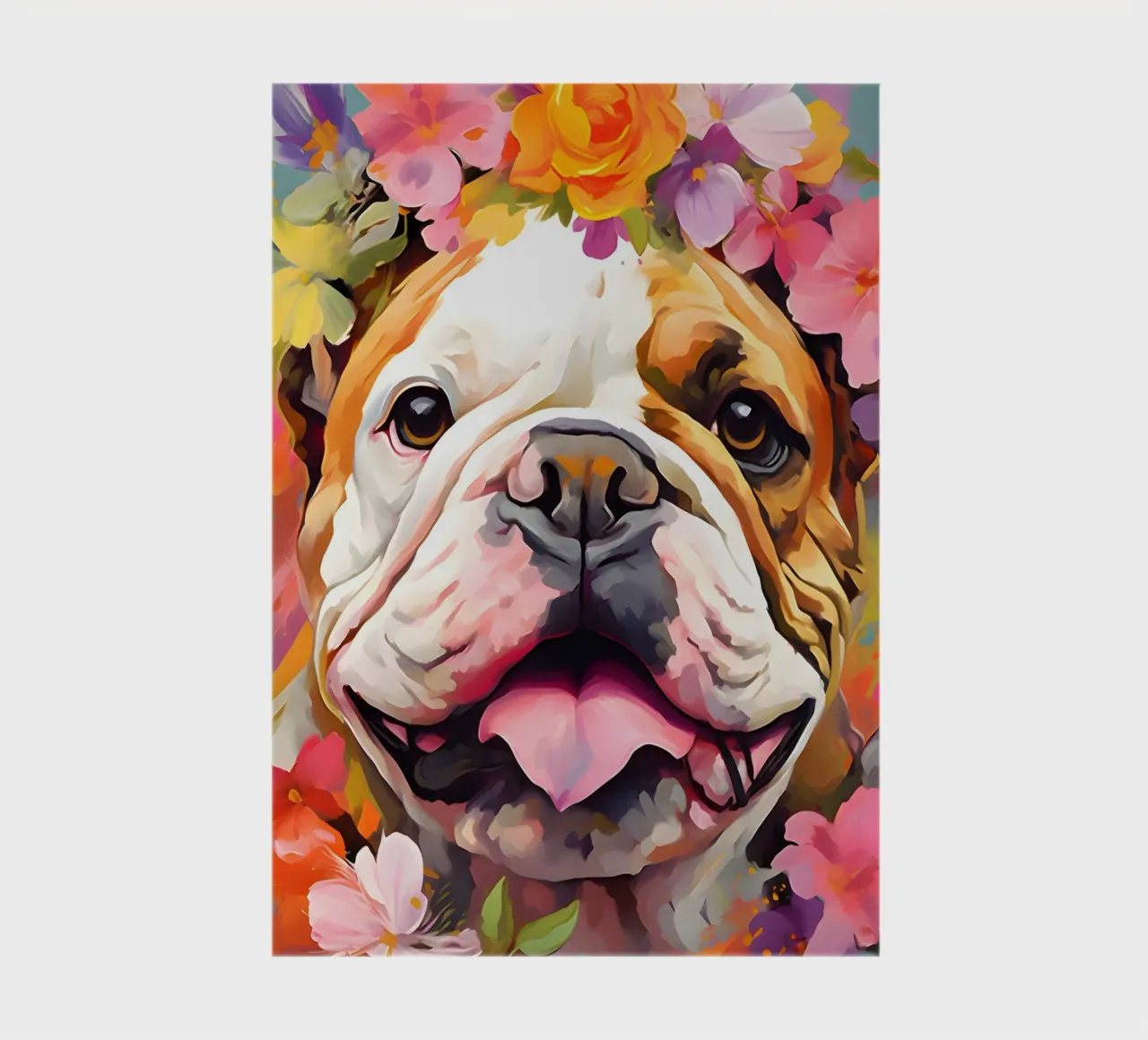 Bulldog in un mare di fiori diario da WILD ART