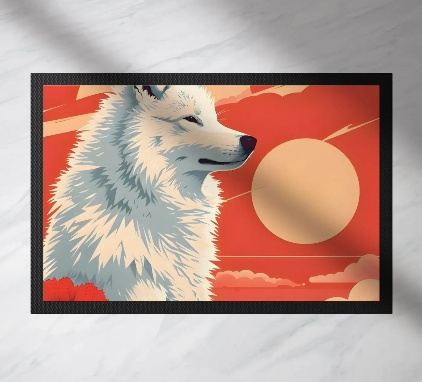 Samojeed Kunst deurmat van Vintage Animal Art