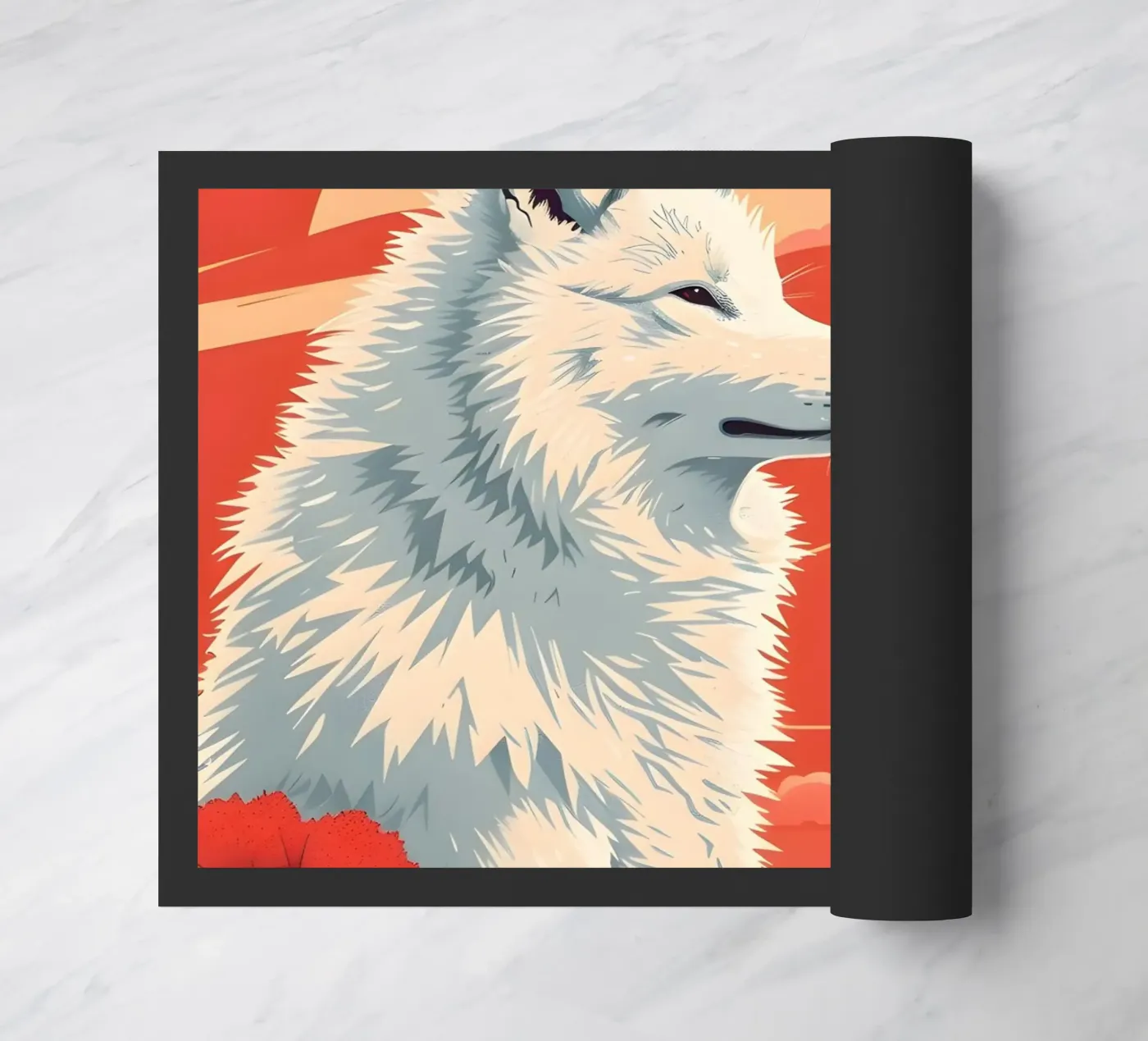 Samojeed Kunst deurmat van Vintage Animal Art