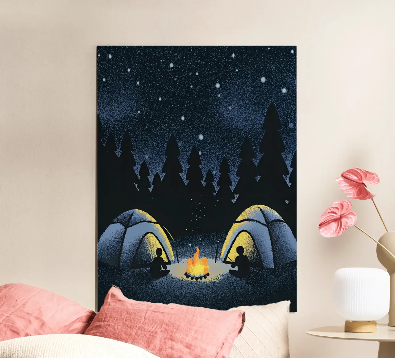 Campeggio nella foresta poster con telaio in plastica da SOUL SHOP
