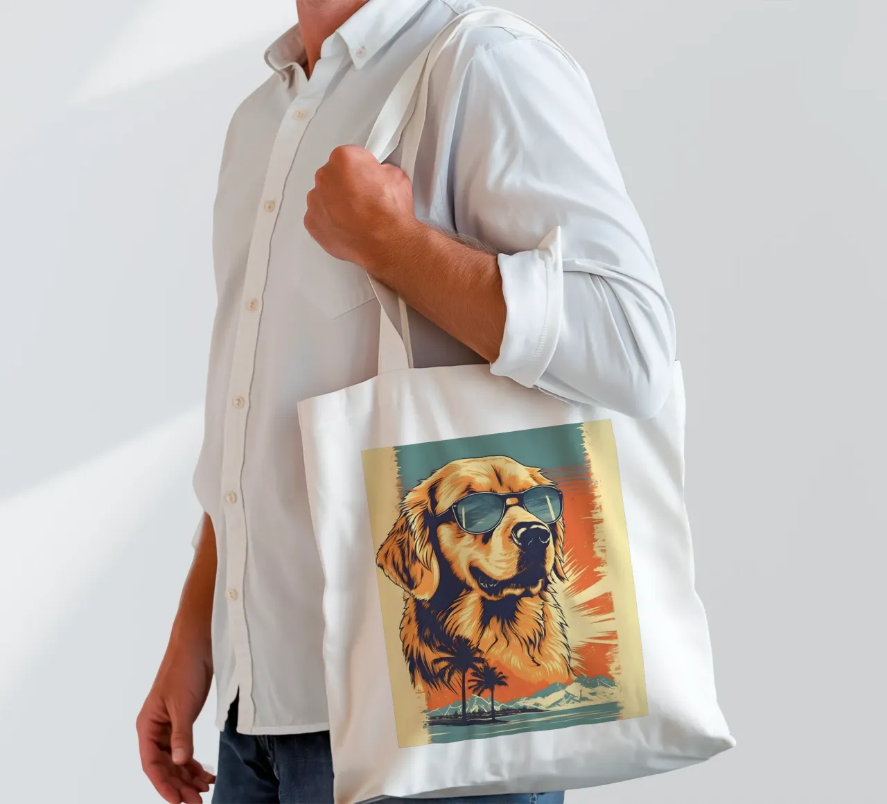 Labrador mit Sonnenbrille Jutebeutel von WILD ART