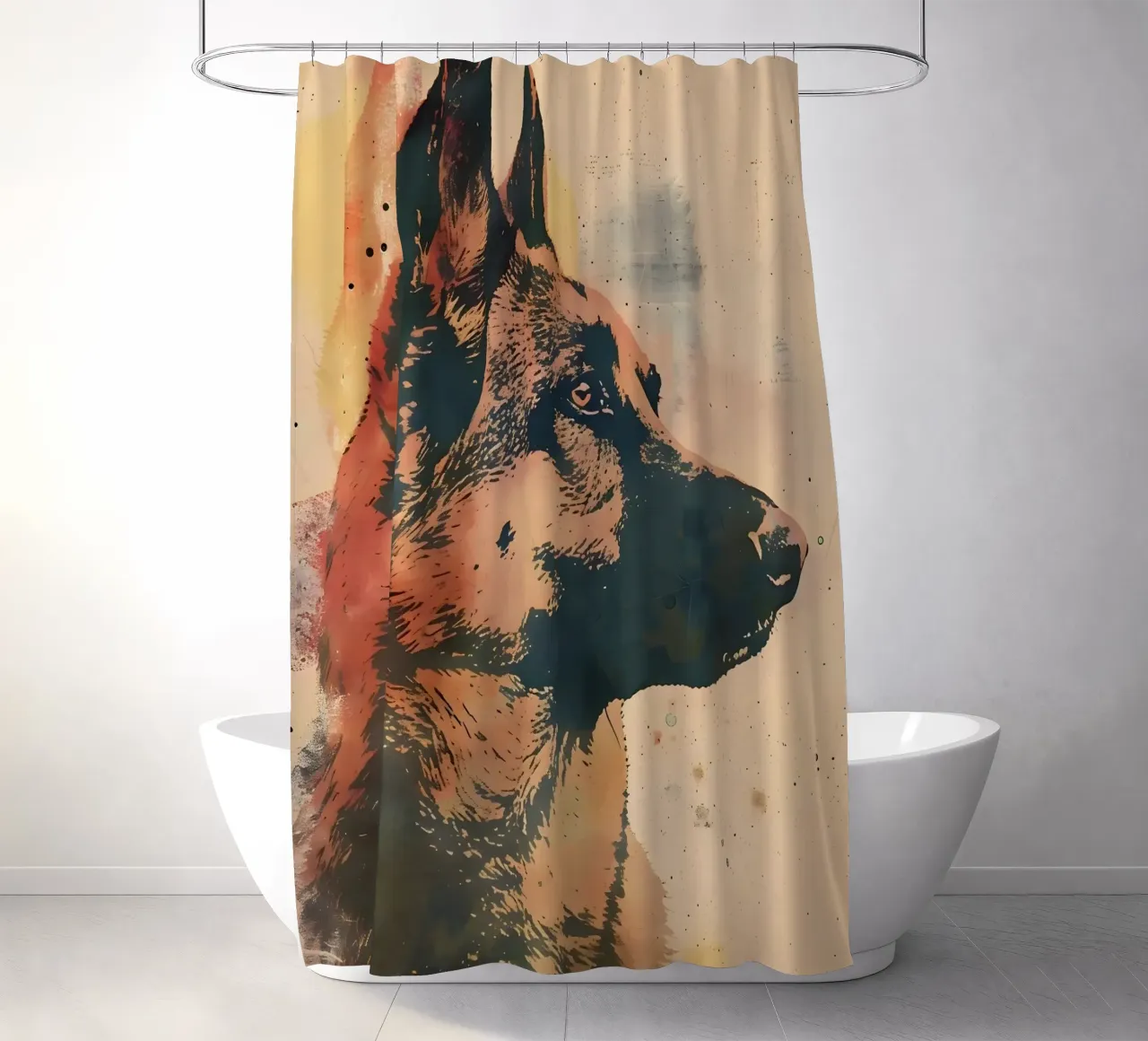 Shepherd vintage art shower curtain by WILD ART