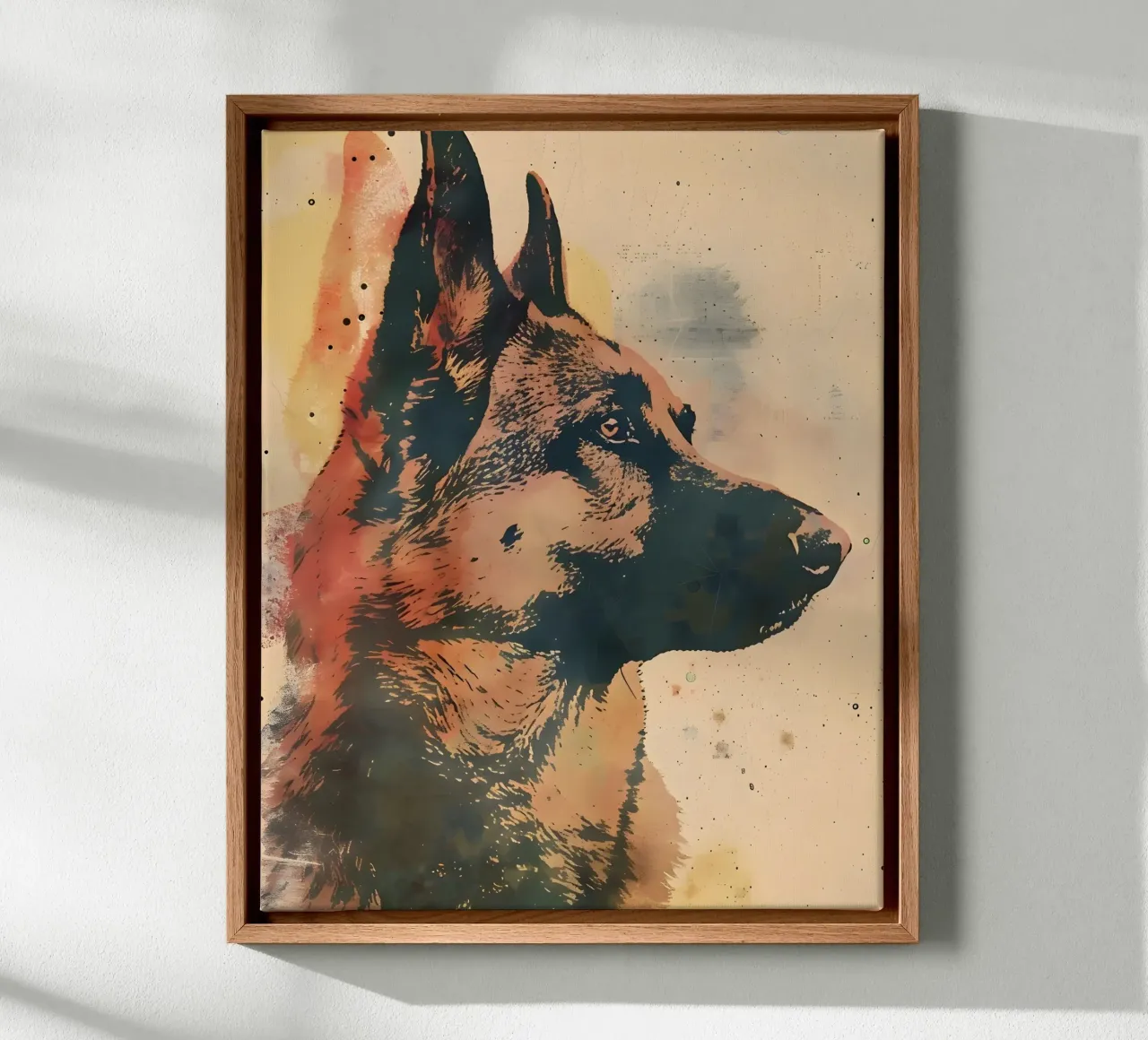 Herder vintage kunst canvas met Baklijst van WILD ART