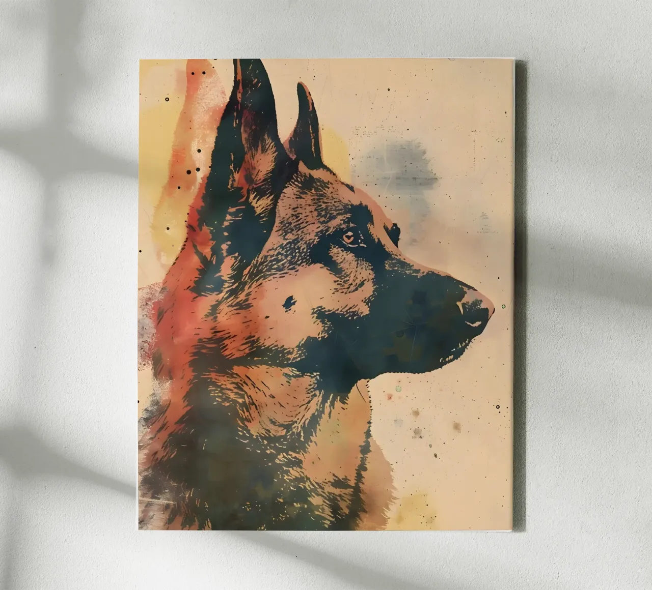 Herder vintage kunst canvas met Baklijst van WILD ART